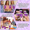 Ziliny 50 Pack 50th Birthday Decorations Birthday Cups 16 oz Disposable Plastic Gold and Purple Cheers to 50 Years Cups for Men Women Hot Cold Drinks for Wedding Anniversary Supplies(Purple)
