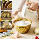 Gold Mixing Bowls, Hammered Mixing Bowls Set of 3 (7.2, 4, 2Qt), Stainless Steel Large Golden Finish Kitchen Bowls, Gold Serving Bowls for Entertaining Prepping Cooking Baking, Multipurpose Bowls