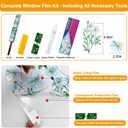 Countewol Window Privacy Film Stained Glass Window Film Rainbow Window Film Window clings Non-Adhesive Reusable Decorative for Room (Daisy Rainbow, 35.4 x 78.7 in)