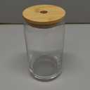 VITEVER [ 20pcs Set ] Glass Cups with Bamboo Lids and Glass Straw - Beer Shaped 16 oz Iced Coffee Drinking Glasses, Cute Tumbler Cup for Smoothie, Boba Tea, Whiskey, Water