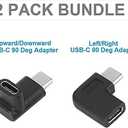 USB C Angle Adapter [2 Pack] 90 Degree USB C Type C Male to Female Adapter, Right Left Up Down Angled USB-C USB 3.1 Type-C Extension Laptop, VR, Smartphones & Tablet (Left/Right & Up/Down)