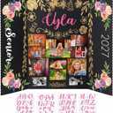 Mooliwe 2027 Senior Night Gifts 48 x 36 Inch Graduation Photo Trifold Display Boards Floral Picture Frame with Alphabet Stickers Picture Display Graduation Photo Frames Poster Boards