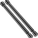 AIZESI 2pcs Black Small Tension Rod 12 to 19 Inch Adjustable Tension Curtain Rod Mini Closet Rod Spring Rod No Drilling Short Tension Rods for Windows, Cupboard, Kitchen Cabinets,Suitable 12-17in