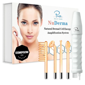 Pure Daily Care NuDerma Handheld Skin Therapy Wand Machine w/Neon – Anti-Aging - Skin Tightening - Wrinkle Reducing - Dark Circles – Clarifying - Hair & Scalp Stimulator