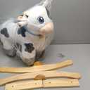 FUNLIO Cow Rocking Horse Ages 1-3, Adorable Baby Rocking Horse with Cuddly Head, Bright Sparkling Eyes & Jingling Bell, Stuffed Plush Ride-on Baby Rocker, Easy to Assemble, CPC & CE Certified
