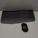 Wireless Keyboard and Mouse Combo - Full-Sized Ergonomic Keyboard with Wrist Rest, Phone Holder, Sleep Mode, 2.4G Quiet Keyboard for PC Laptop, Complete Work Setup for Office or Home -Trueque KM23 (1 PACK, Black)