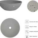 Design Vessel Sink Concrete Bathroom Sink above Counter Small Vessel Sink Bathroom Sink Bowl Countertop Modern Sinks with Faucet and Drain Combo 15.7" Round Gray