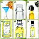 Reallnaive 30 Sets 5 oz Mini Limoncello Glass Bottles with Italian Lemon Stickers Lids and Funnel Capri Lemon Party Favors for Homemade Brewing Beverages Amalfi Coast Wedding Holiday DIY Craft