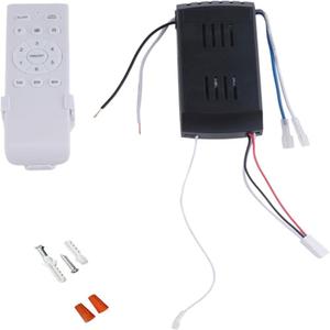Replacement of 30W Wide Voltage DC Ceiling Fan Remote Control kit with 6-Speed Timing Function, Not Applicable to Ofantop Fans Black and White Version