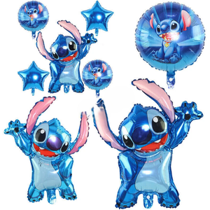 Cute Large Stitch Blue Cartoon Kids Bday Party Quality Foil Balloon Baby Shower
