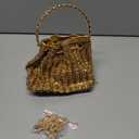 Sweetovo Sparkly Diamond Evening Bag Clutch Purses for Women Rhinestone Purse Glitter Handbag for Party Prom Cocktail Wedding (Gold)