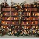 Retro Book Backdrop Retro Flower Book Backdrop Books Backdrops Bookcase Photography Background for Kids Girls Graduation Wedding Party Decor YUNBDJ1869