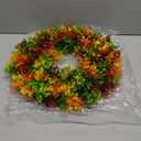 Fall Decor - 16 Inch Autumn Artificial Wreath - Fall Decorations for Thanksgiving, Halloween, Farmhouse, Harvest Home, Outdoor, Indoor, Window, Wall (Green,orange,red,yellow)