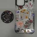 Case for iPhone 16 Plus Case Compatible with Magsafe Ring Holder Stand - for Women Retro Flower Design TPU Phone Cover for Girls Girly Funny Fashion