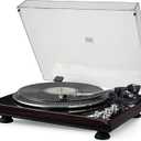 High-Fidelity Vinyl Record Player, Bluetooth Turntable with Magnetic Cartridge, 2-Speed Belt Drive Wood Vintage Player with Auto-Return, Adjustable Counterweight, Pitch Control & Preamp