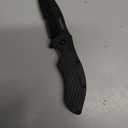 Kershaw Clash Black Serrated Pocketknife, 3" 8Cr13MoV Steel Drop Point Blade, Assisted One-Handed Flipper Opening, Folding Utility EDC