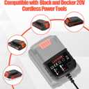 20V Charger Compatible with Black and Decker 20V Max Lithium Battery LBXR20 LBXR2020 Charger Replacement for Battery Charger LCS1620 BDCAC202B for Drill Battery