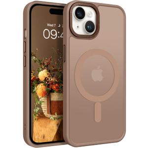 BENTOBEN for iPhone 15 Case, for iPhone15 Phone Case Compatible with MagSafe, Translucent Matte Magnetic Cover Shockproof Women Girl Protective Cute Case for iPhone 15 6.1", Brown, Desert