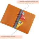 Air Tag Holder - Handmade Leather Passport Holder, Multi-functional Wallet, Vintage Crazy Horse Leather ID & Card Case  Premium Travel Document Organizer & Orange