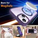 ORETECH Magnetic for iPhone 14 Case, [Compatible with MagSafe] [2 Pcs Screen Protectors] [15 FT Drop Protection] Transparent Back Shockproof Bumper Protective Phone Cover - Deep Purple