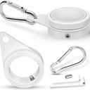 1" White Flag Pole Rings, 2 Pcs Anti Wrap Aluminum Alloy Flag Pole Clips Swivels, 360 Rotating Flagpole Flag Mounting Rings, Spinning Flag Pole Kit for 0.75-1.02" Diameter (1, White)