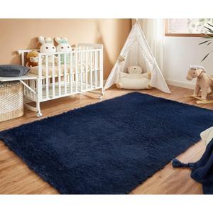 Floralux Area Rugs for Bedroom Living Room, 4x6 Rug, Dark Blue, Fluffy Fuzzy Carpet, Shag Plush Carpets for Nursery Kids Room, Home Dorm Decor Aesthetic