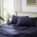 Household 100% Jersey Cotton Pillowcase 20x36 - Light Weight, Comfortable, Super Soft Pillow Case with Envelope Closure Set of 2 (Navy Blue, King Size Pillowcase)