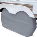 Classic Accessories Over Drive RV Dual Axle Wheel Cover, Wheels 30"-33" Dia, White