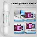 Computer Speakers for Desktop Monitor,Single Speakers for Desktop PC,Laptop Speaker with Loud Sound,Volume Control Easily Clamps to Monitors(USB-C to USB Adapter Included) (White)