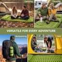Sleeping Pad, Ultralight Camping Mattress with Pillow, Built-in Foot Pump Inflatable Sleeping Pad Compact for Camping Backpacking Traveling Hiking Tent, Single, Green