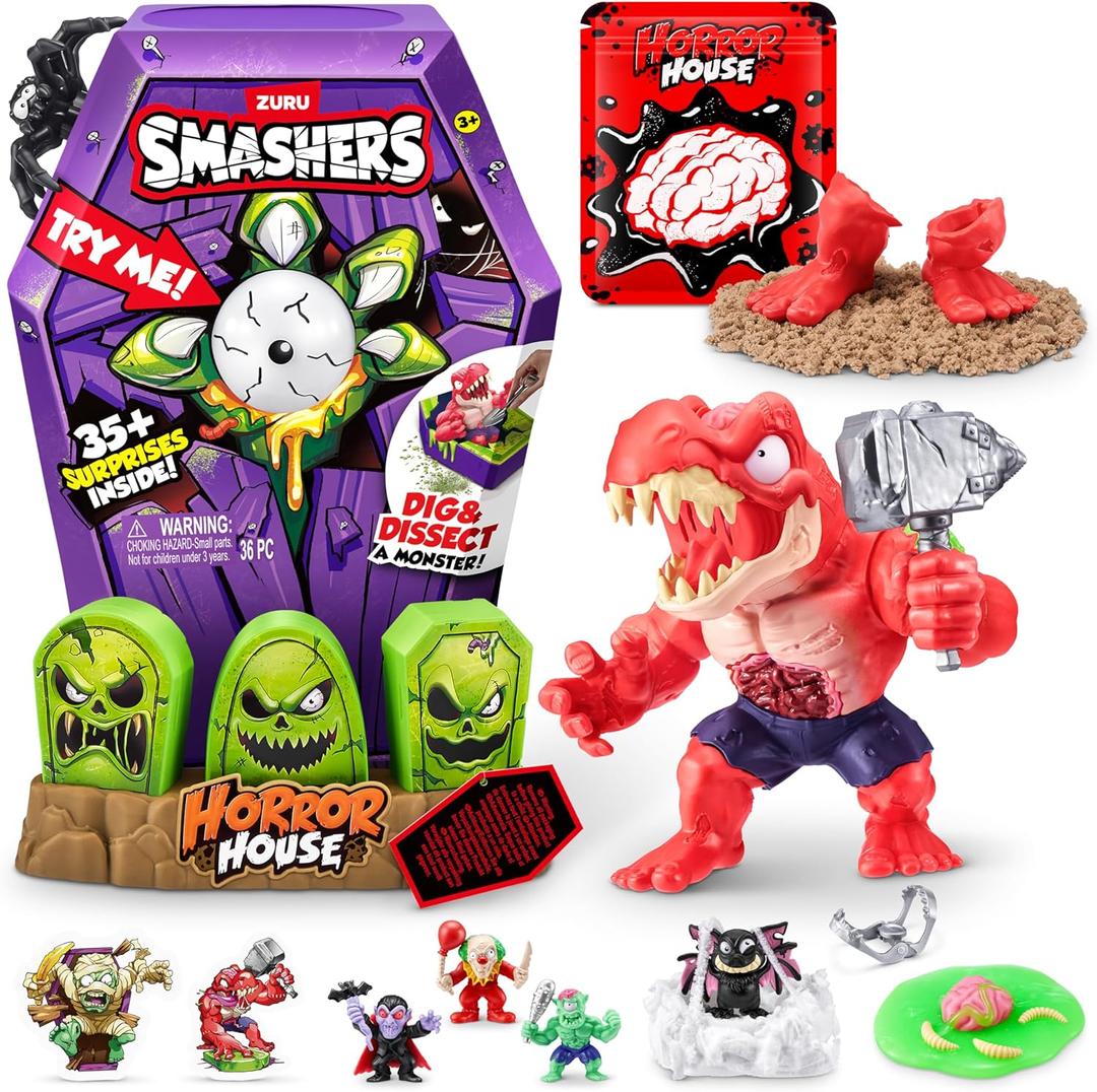 Smashers Mega Horror House (Black) by ZURU, Interactive Toy, Collectable Toy for Kids and Teens