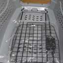 Amazon Basics 2-Door Top-Load Hard-Sided Dogs, Cats Pet Travel Carrier, Gray & Blue, 22.8"L x 15.0"W x 13.0"H