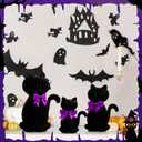 3 Pcs Halloween Cat Honeycomb Centerpieces for Tables Black Halloween Cat Paper Honeycomb Decorations for Indoor Table Witch Theme Birthday Celebration Party Favor