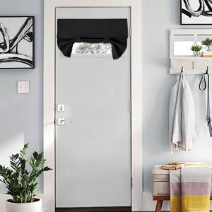 NICETOWN Small French Door Curtain, Mini Sized Room Darkening Thermal Insulated Valance for Bathroom Window, Door Cover Shade for Glass Office, 1 PC, 26W x 18L, Biscotti Beige