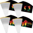 100 Pcs Black History Month Flag Small Mini Hand Held Black History Month Flag Bunting for African American Festival Party Supplies