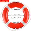 Life Ring 23"/28" Boat Safety Throw Rings with Water Floating Lifesaving Rope Life Preserver Ring Buoy with Reflective Tape & Grab Lines for Rescue Lifesaving - Orange