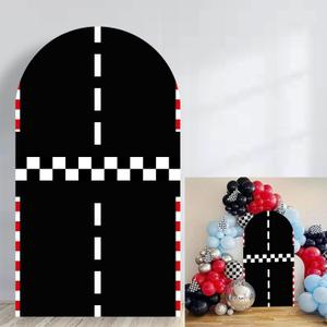 Racing Theme Arch Backdrop Cover Spandex Backdrop Stand Cover Black (6.6FT)