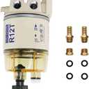 DZFST.FI R12T Fuel Filter Water Separator Spin-on Marine R12T Filter Complete Kit for Diesel Engine & Gasoline Engine Replaces# S3240 R12T 120AT 18-7987 NPT ZG1/4-19