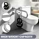 30.3 Inch Toilet Grab Bar, HUAS Brushed Nickel Anti Slip Bathroom Toilet Safety Rails, U Shaped Flip-Up Handicap Grab Bars w/Paper Holder, Stainless Steel Support Handrail for Elderly Disabled Senior