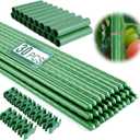 Garden Stakes 16 Inch 30 Pack, Diy  Tomato Stakes Plastic Coated Metal Plant Sticks Stakes Supports with 20 Connectors 15 Rotatable Clips for Indoor Outdoor Plants Vegetable