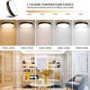Modern Wood Flush Mount Ceiling Light, Black LED 5CCT 2700K-6000K Dimmable Ceiling Light Fixtures, Round Close to Lighting Fixture for Kitchen Entryway Hallway Bedroom Laundry Room-11.8in