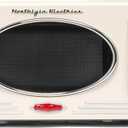 Nostalgia Retro Countertop Microwave Oven - Large 800-Watt - 0.9 cu ft - 12 Pre-Programmed Cooking Settings - Digital Clock - Kitchen Appliances - Ivory