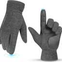 6 x ATERCEL Winter Gloves for Men & Women - Thermal Gloves for Cold Weather, Snow & Running/Biking with Touchscreen Fingers (Gray, S)