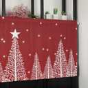 ALAGEO Christmas Valances for Windows Red Christmas Tree Christmas Kitchen Curtain Valances Rod Pocket Holiday Valances for Kitchen Window Curtain Seasonal Valance Christmas Decor 1 Panel, 42x12 Inch