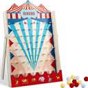 Fulmoon Disk Drop Game with 8 Disks Halloween Carnival Circus Theme Christmas Party Fun Wood Family Board Game for Birthday Party Decorations Supplies Activities(15.7 x 10 Inch)