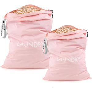 WiseBoy 2-Pack Travel Laundry Bags | Washable Wet Dry Bags for Gym | Odor-Resistant Dirty Clothes Organizer | Waterproof Swimsuit & Workout Gear Pouch with Heavy-Duty Zipper