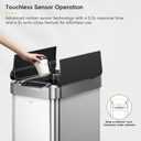 EKO Phantom-T 50 Liter / 13.2 Gallon Vertical Motion Sensor Trash Can, Brushed Stainless Steel Finish