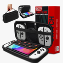 Orzly Carry Case Compatible with Nintendo Switch and New Switch OLED Console -Protective Hard Portable Travel Carry Case Shell Pouch with Pockets for Accessories and Games