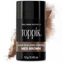 Toppik Hair Building Fibers, Fill In Fine or Thinning Hair Instantly Thicker, Fuller Looking Hair, Med Brown