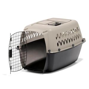 Petmate Vari Dog Kennel - Portable Dog Carriers & Crates for Small Dogs, Airline-Friendly, Durable Plastic, Pet Carrier For Home and Travel, 24 Inches, Taupe and Black